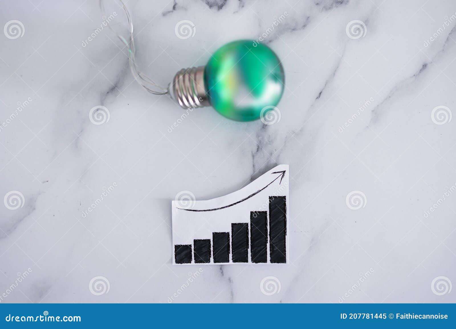 Ecology and Green Ideas for the Environment, Green Light Bulb Next To