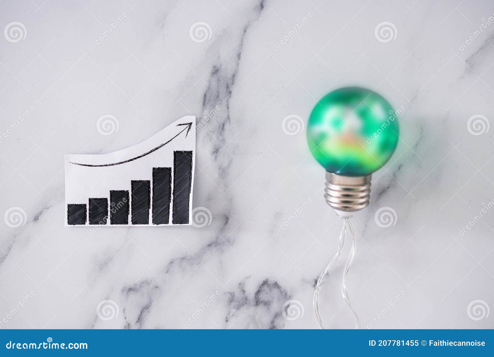 Ecology and Green Ideas for the Environment, Green Light Bulb Next To