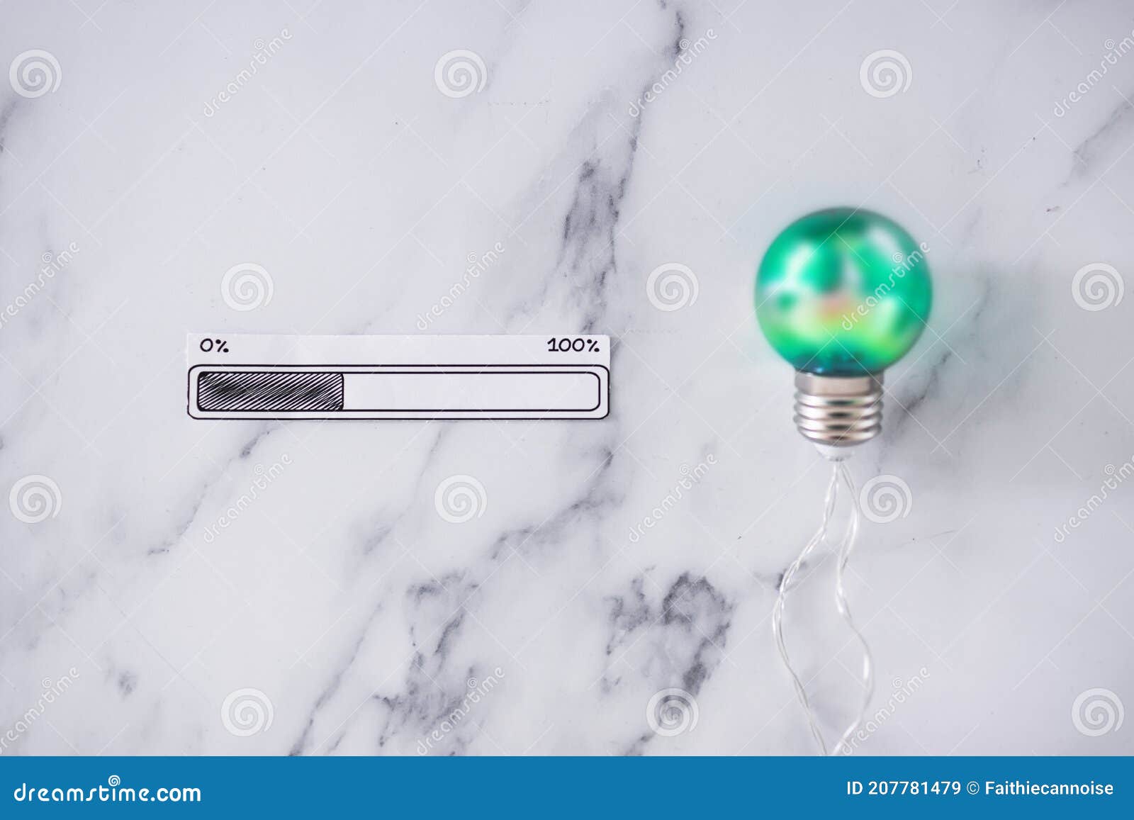 Ecology and Green Ideas for the Environment, Green Light Bulb Next To