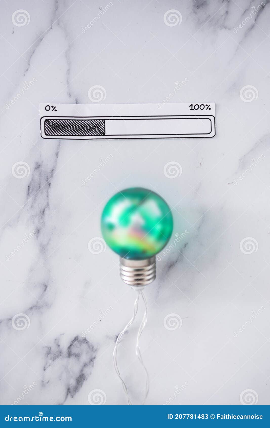 Ecology and Green Ideas for the Environment, Green Light Bulb Next To