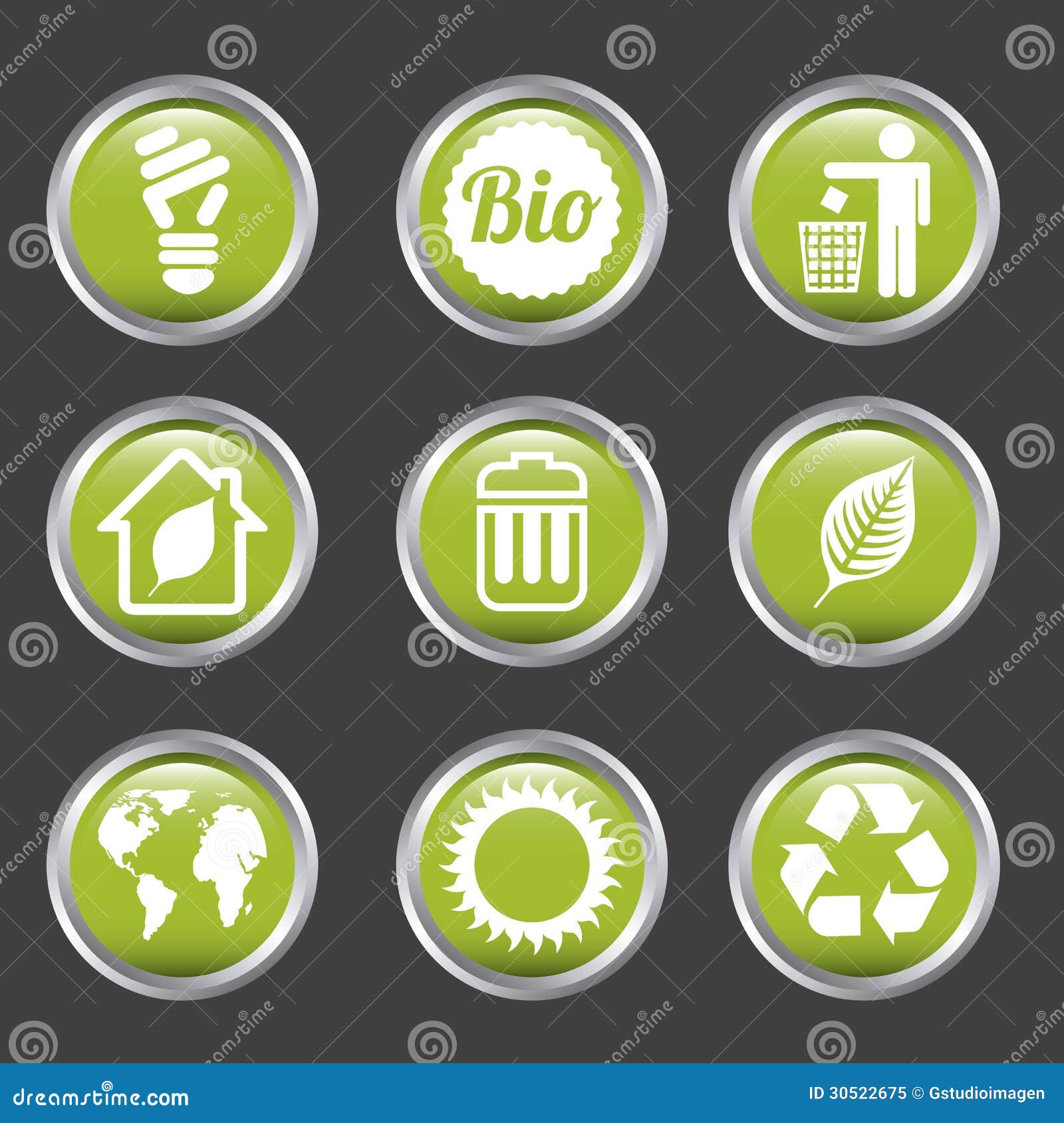 Ecology icons over gray background. vector illustration