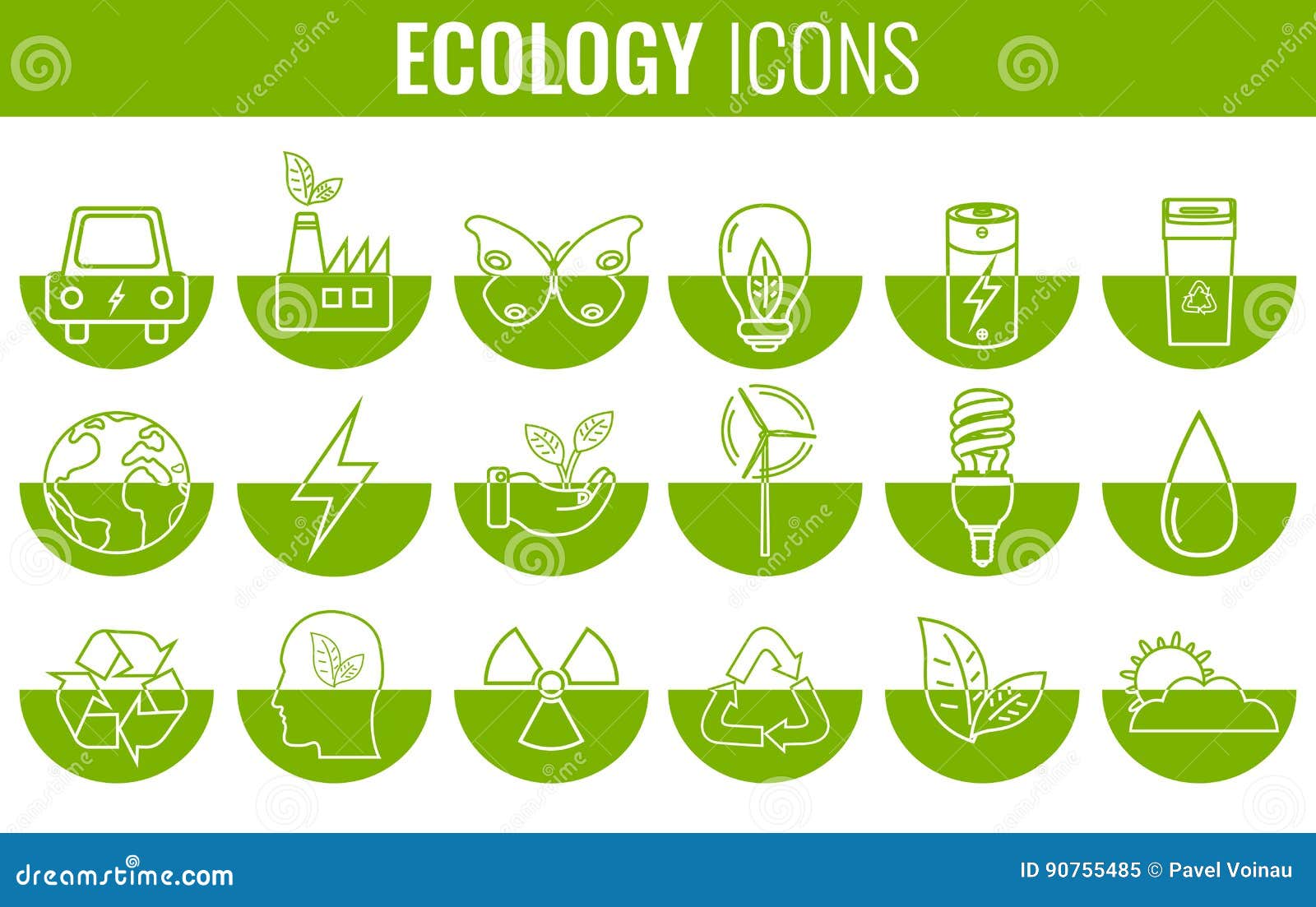 ecology icons set. icons for renewable energy, green technology. hand drawn. 