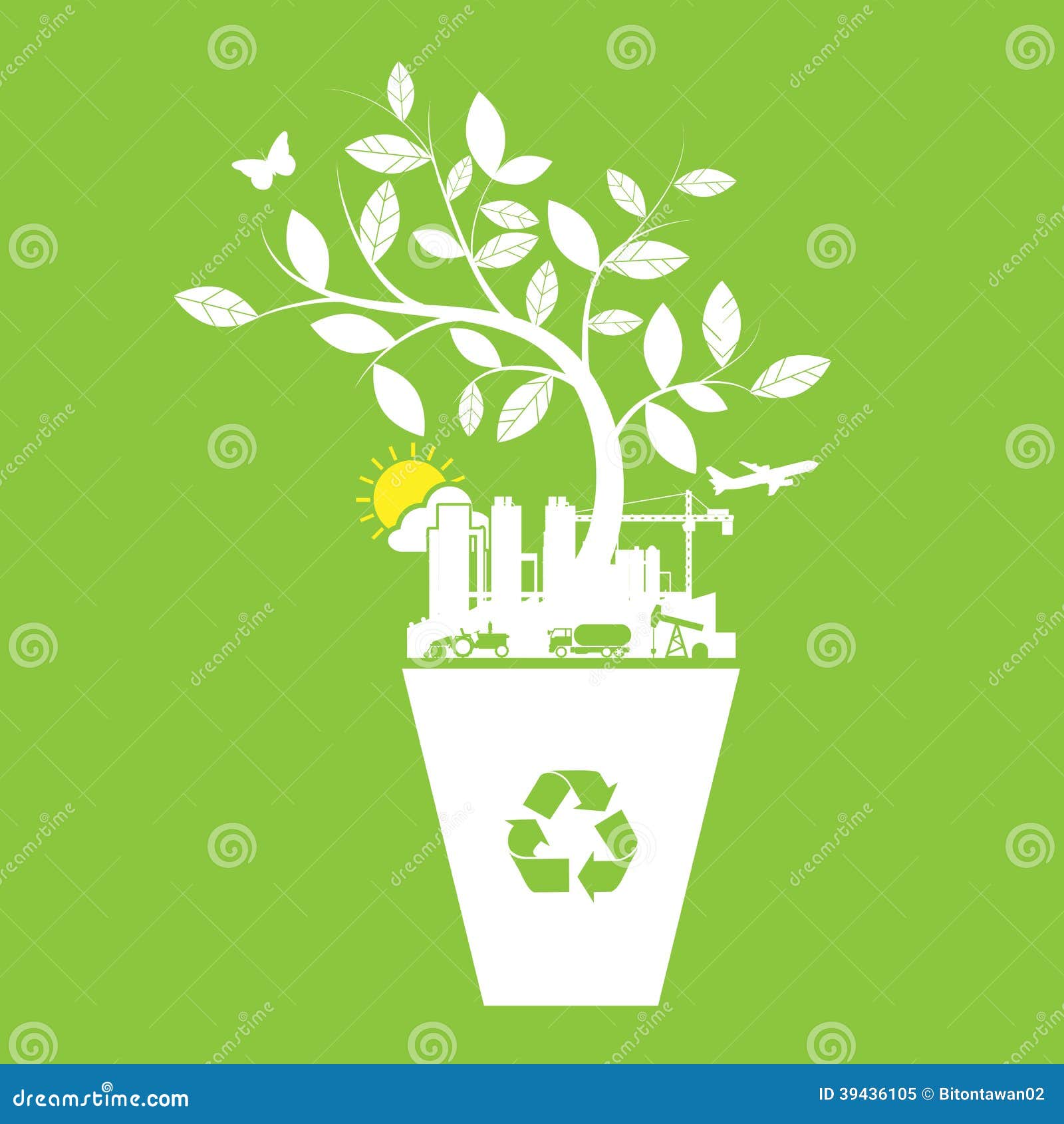 Recycle Icons. Separation Concept. Different Types Of Waste Organic
