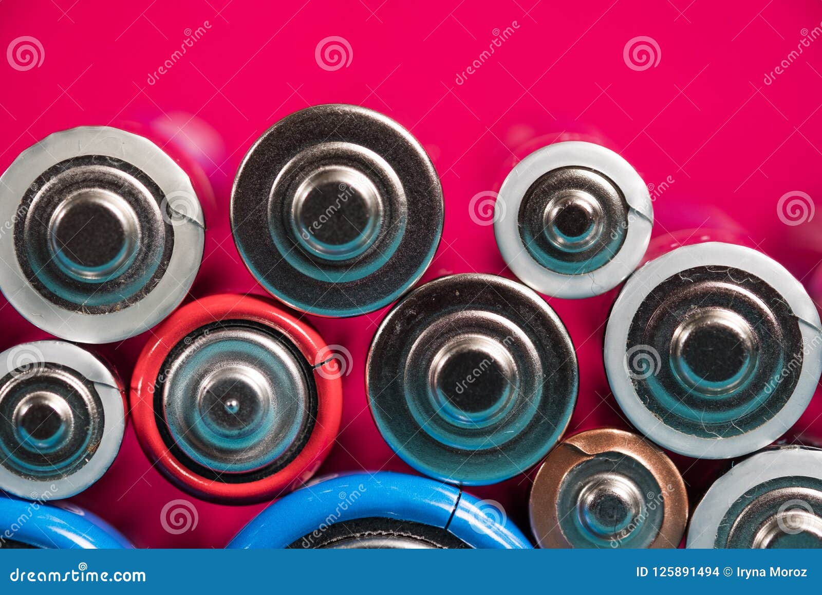 ecology recycling concept. many different types used or new battery