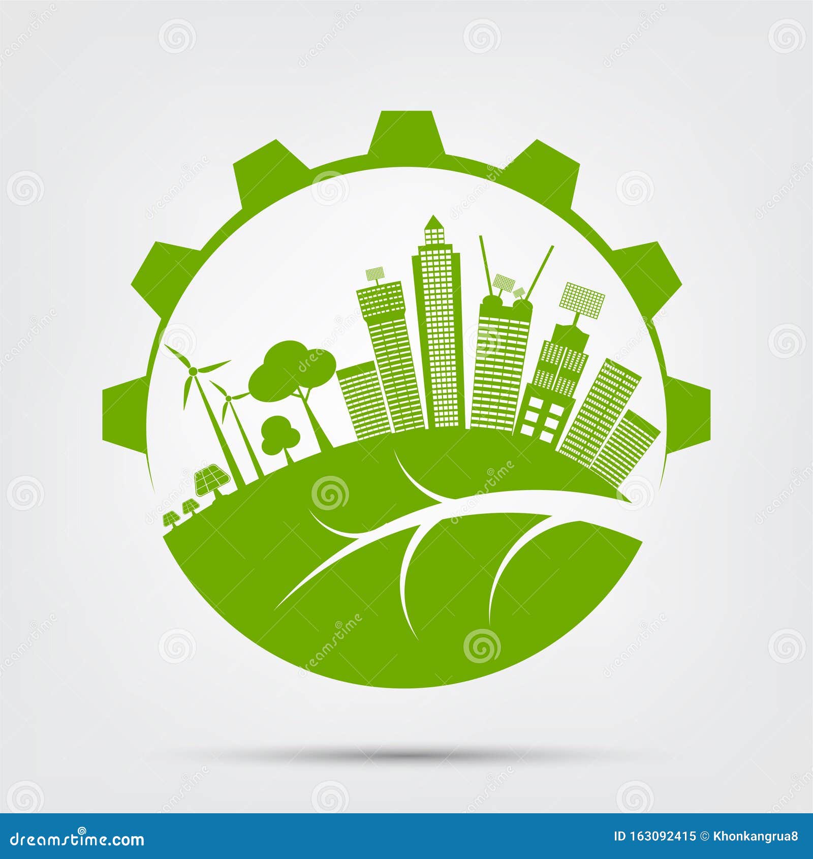 ecology town concept and environment with eco-friendly ideas, 