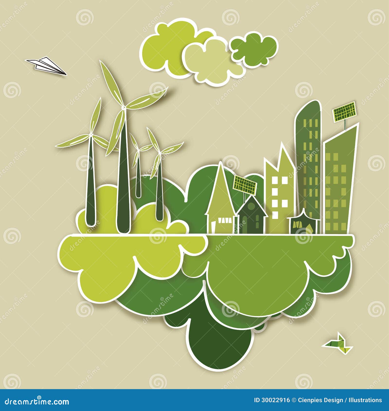 Go green city concept stock vector. Illustration of buildings ...