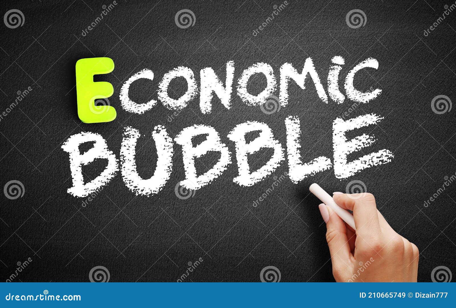 Blackboard With Economic Graphs RoyaltyFree Stock Photo