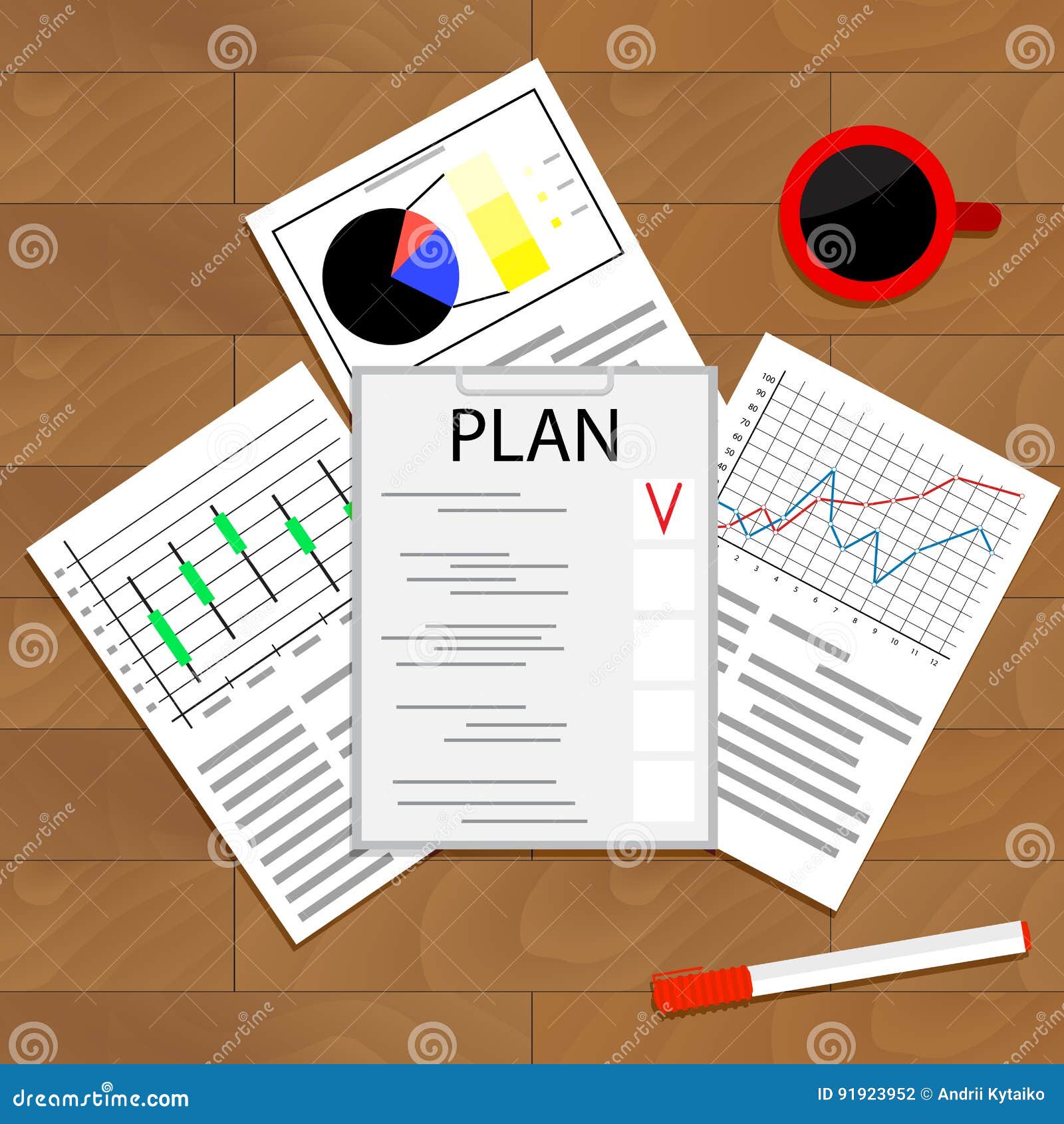 Economic Planning Checklist Stock Vector Illustration of finance