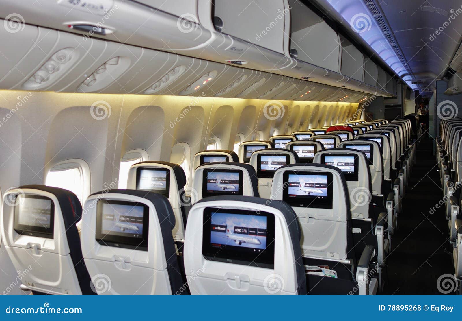 Economy Class Seats On An Air Canada Boeing 777 Editorial