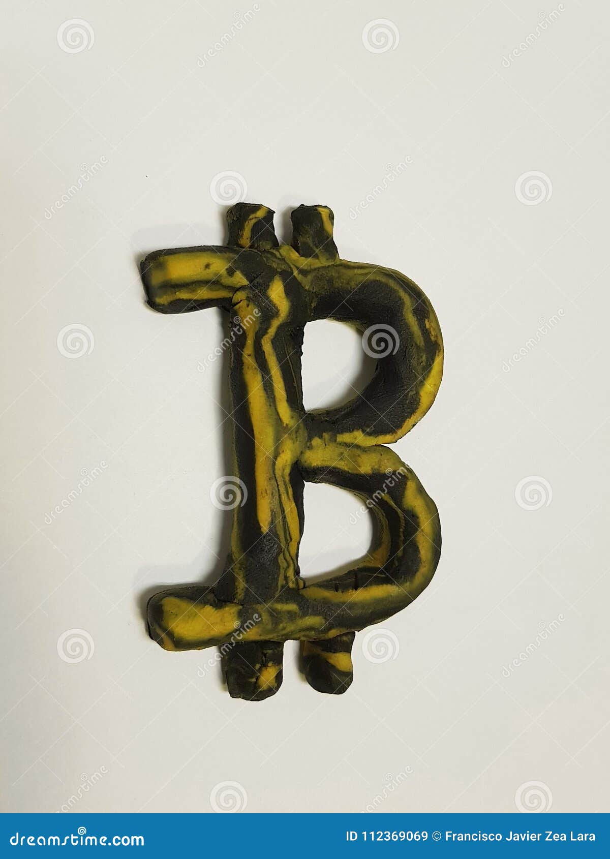 Bitcoin Symbol in Black and Orange Plasticine Stock Image - Image of ...