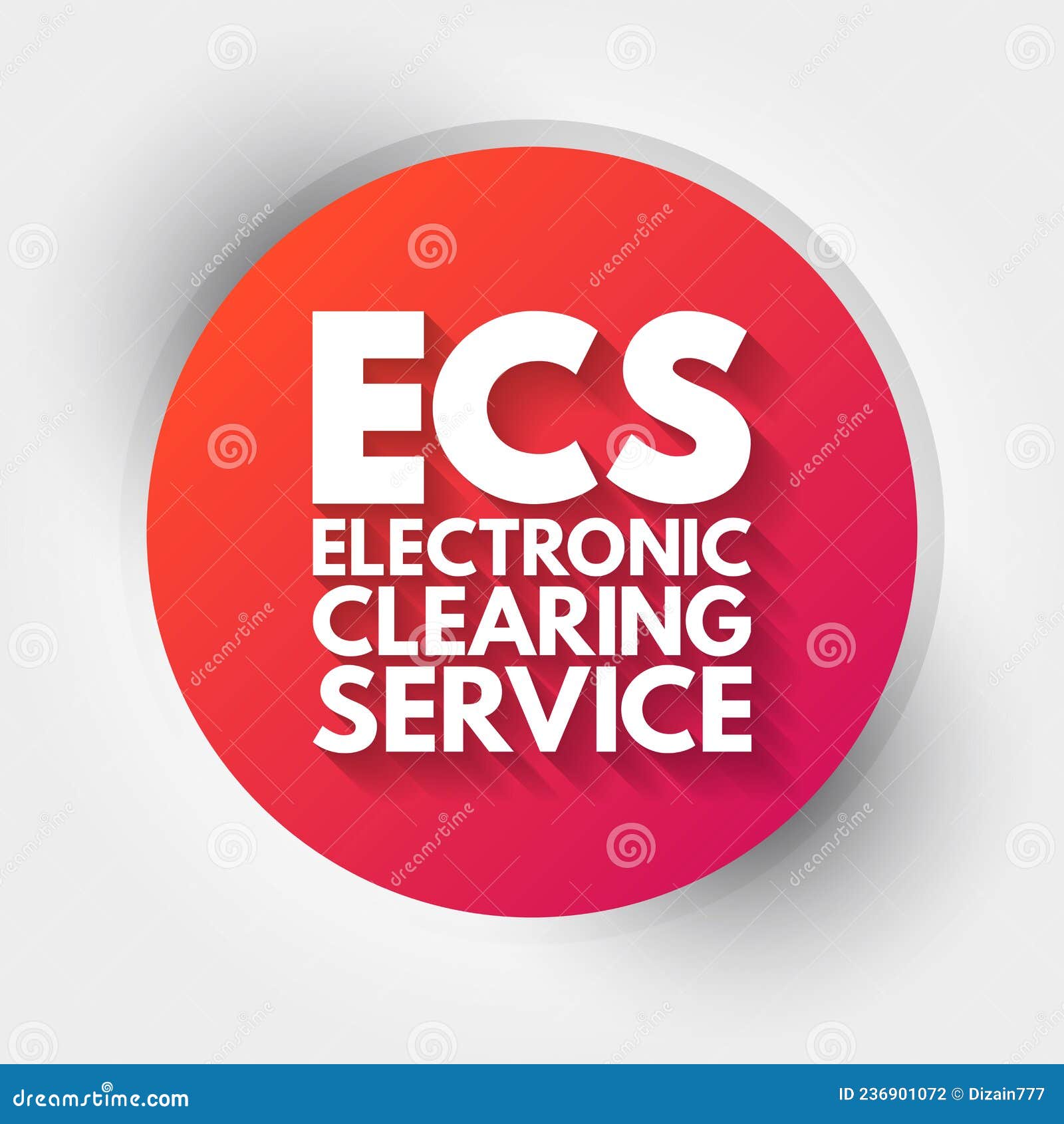 ECS Electronic Clearing Service Acronym, Business Concept Background