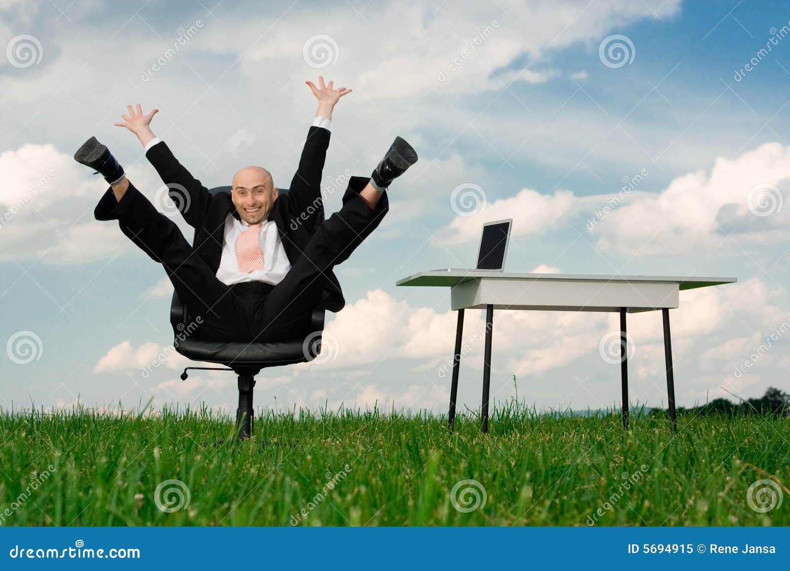 ecstatic businessman