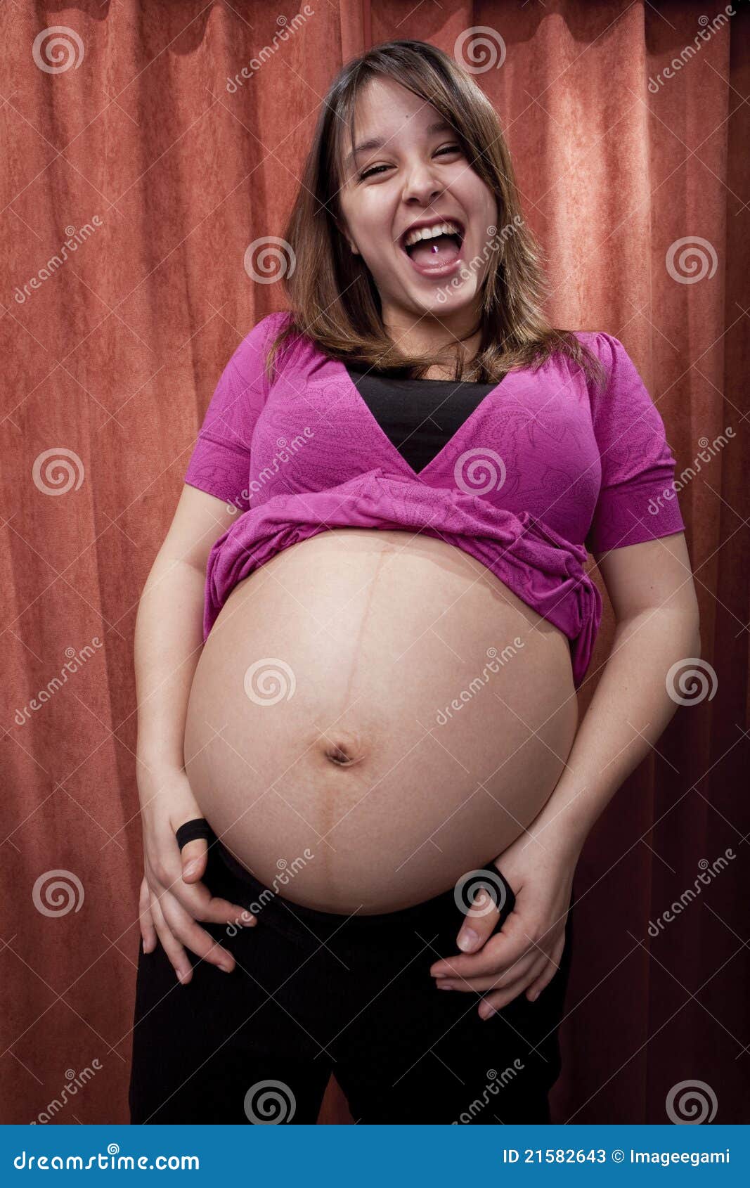 ecstatic pregnant woman