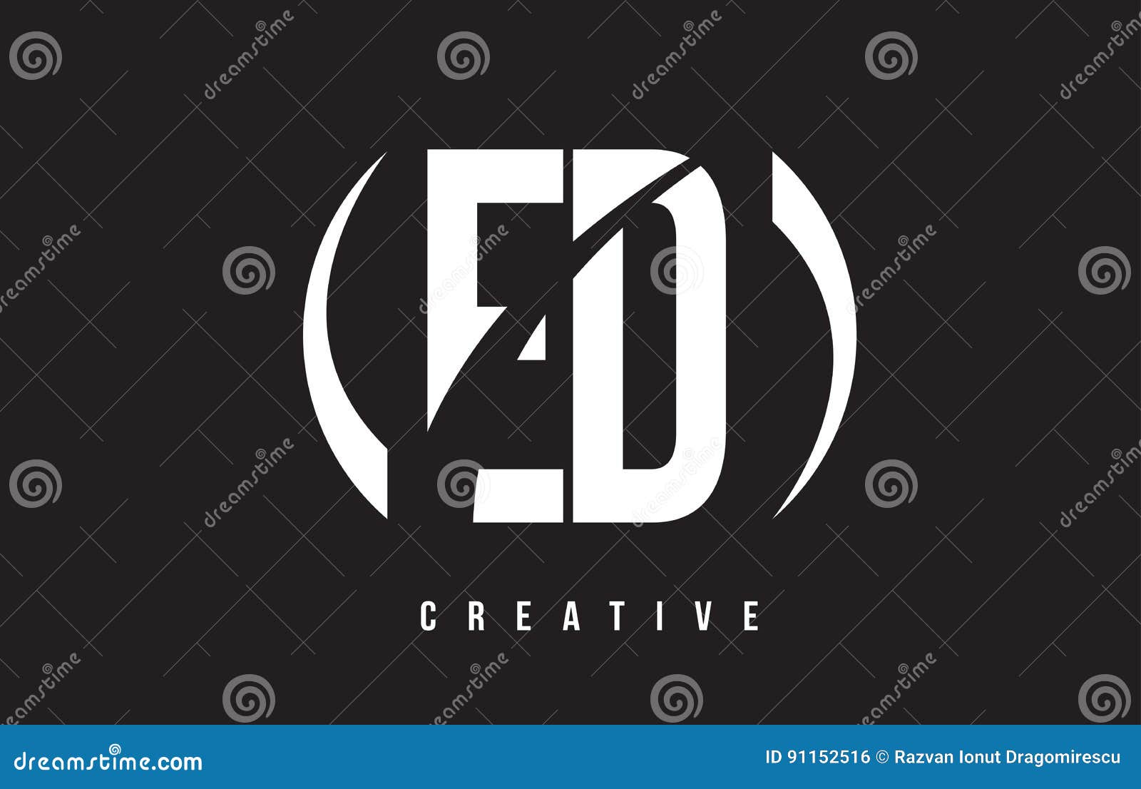 ed e d white letter logo  with black background.