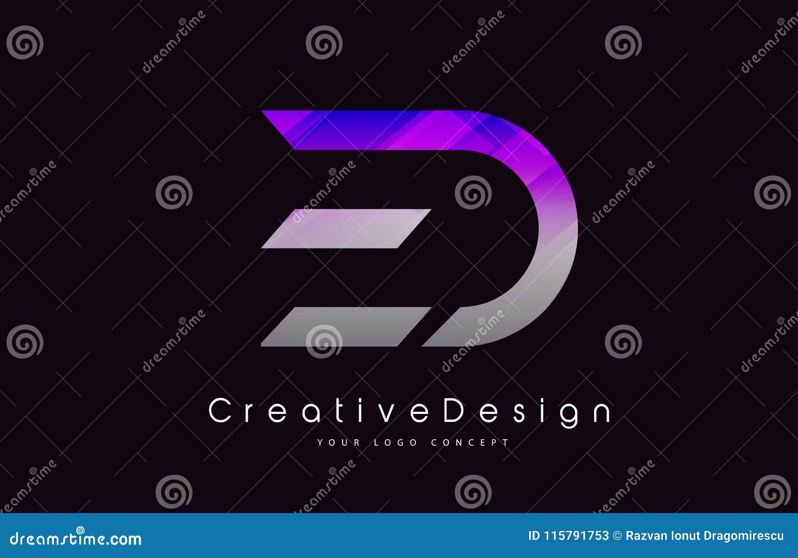 ed letter logo . purple texture creative icon modern letters  logo.