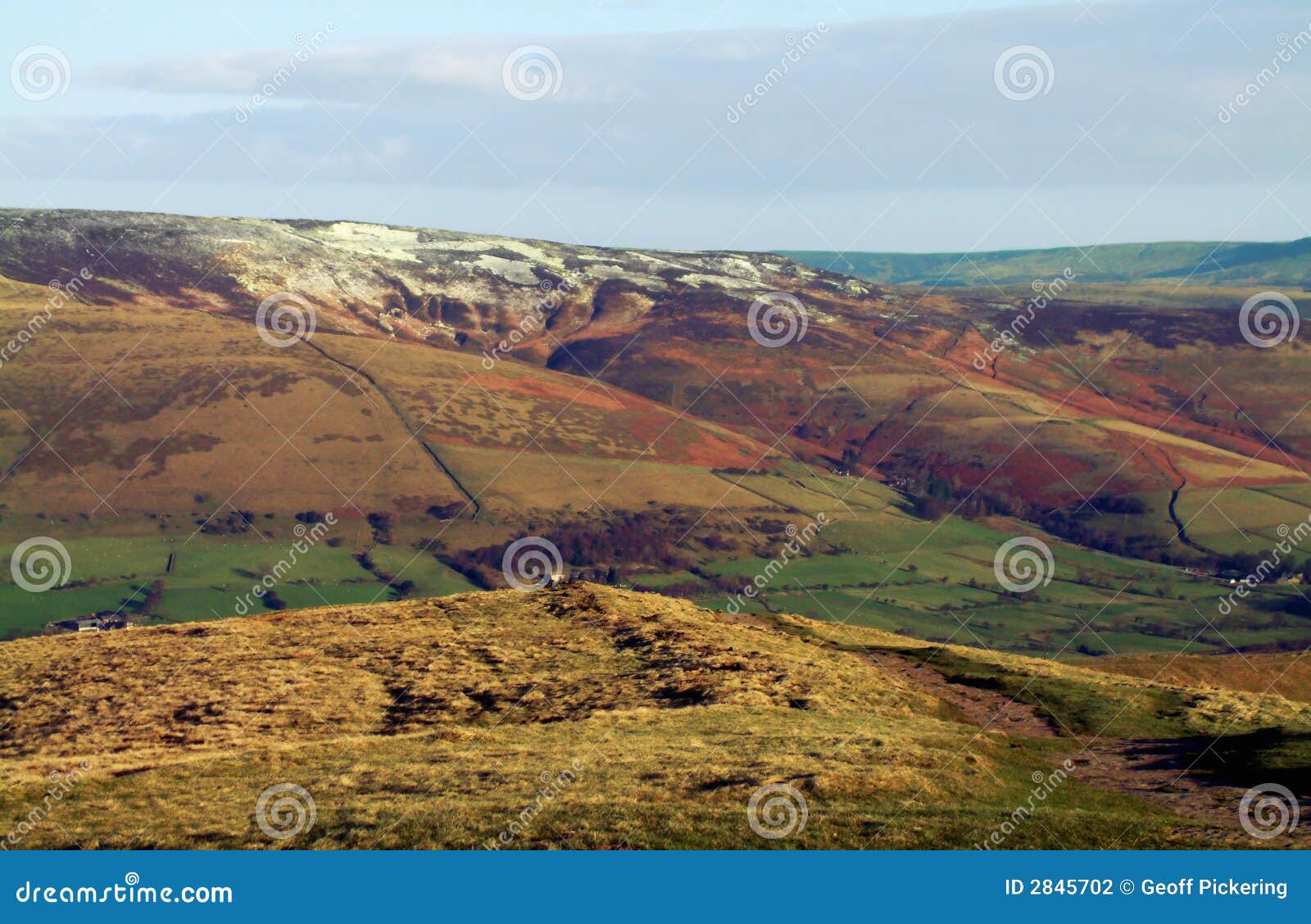 Edale Valley stock photo. Image of peak, summit, vegetation 2845702