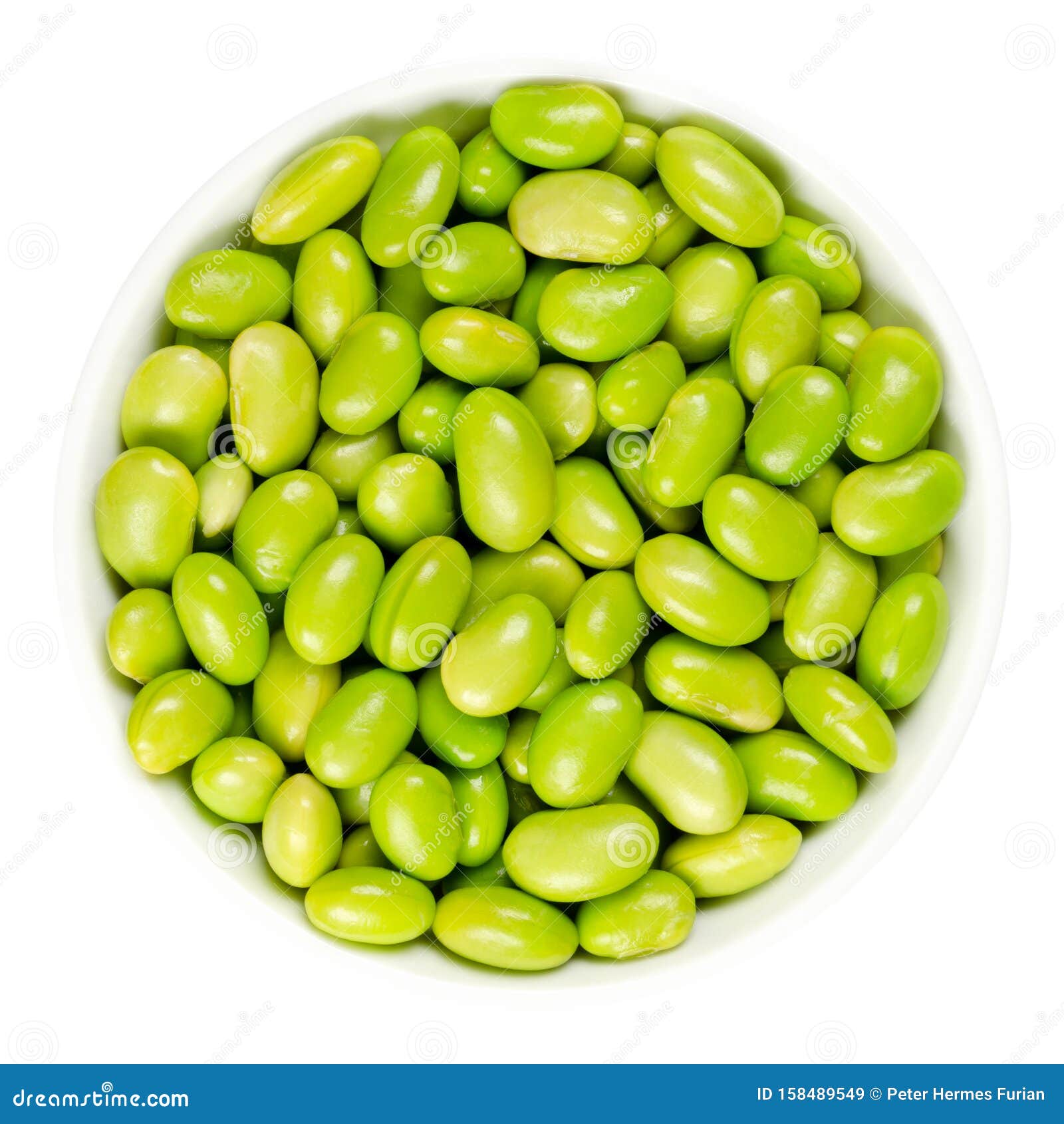 Edamame. Green Soybeans in White Bowl Stock Image - Image of closeup ...