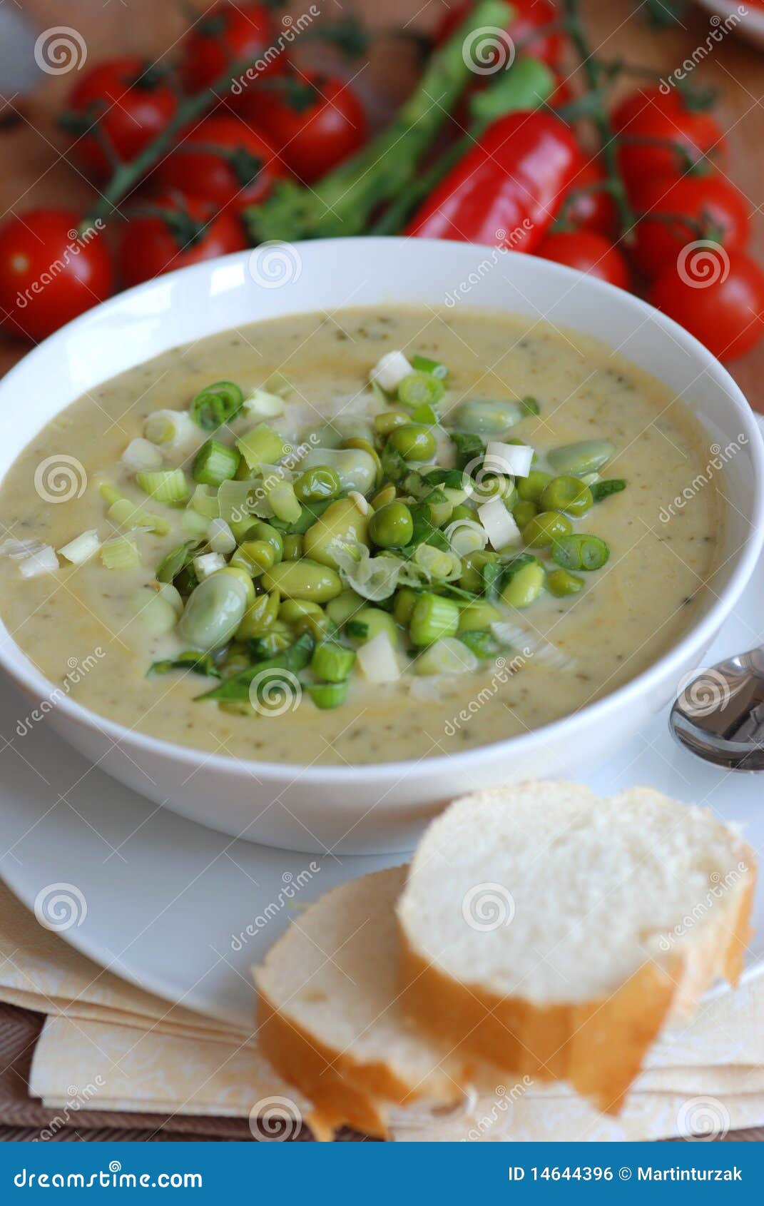 Edamame and pea soup stock photo. Image of bowl, dining 14644396