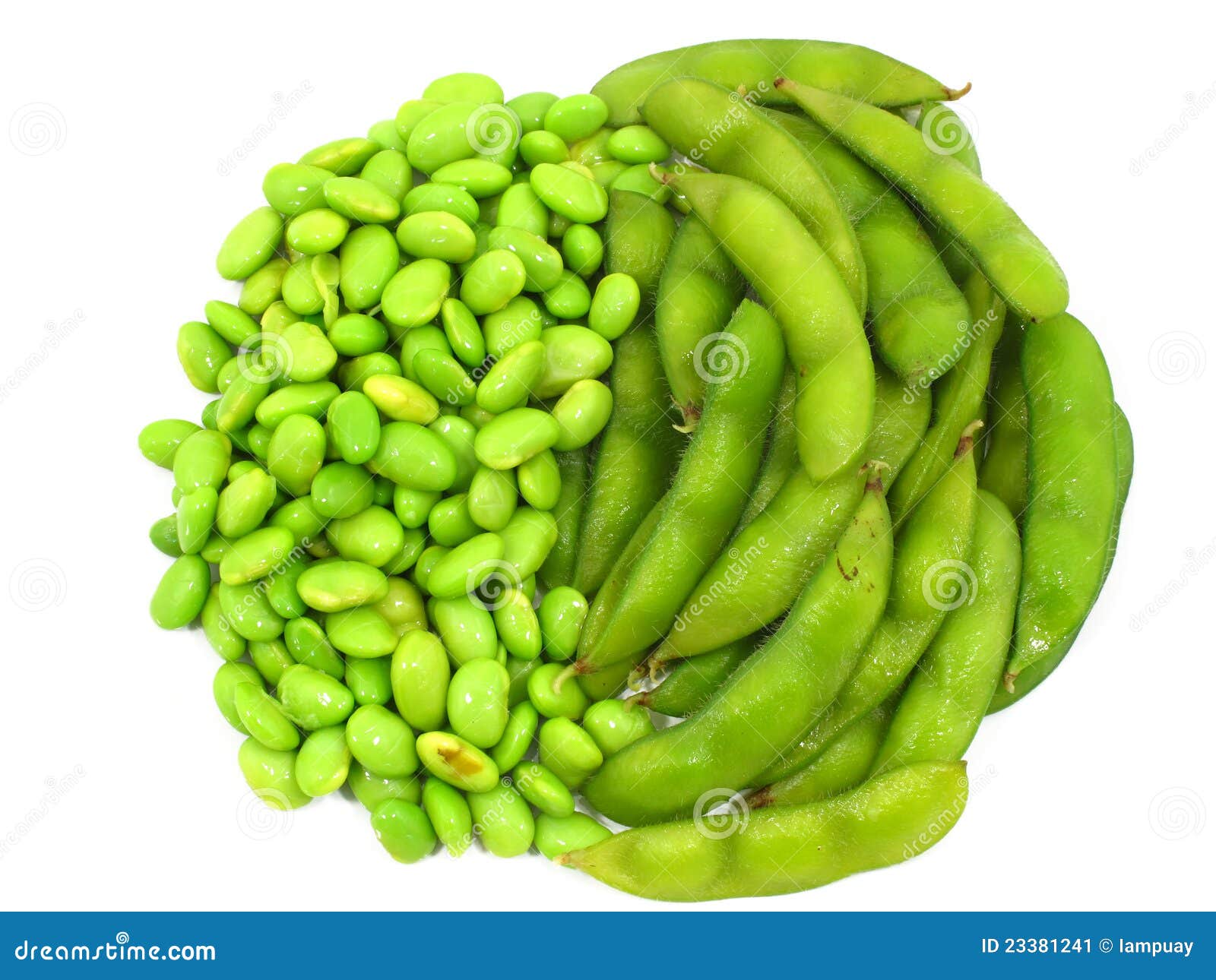 edamame soy beans shelled and pods
