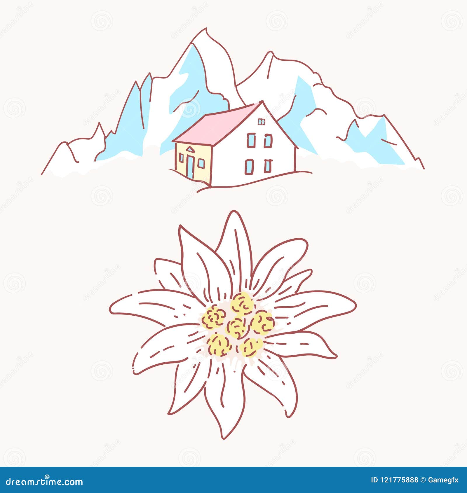 edelweiss chalet hut cabin mountains  alpinism alps germany logo