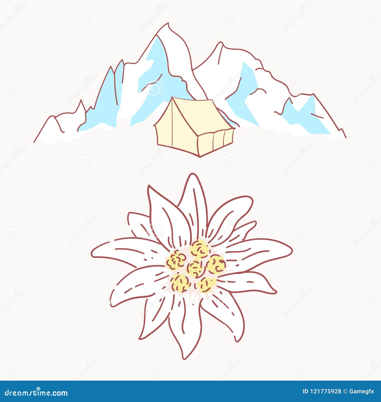edelweiss tent hiking mountains flower  alpinism alps germany logo