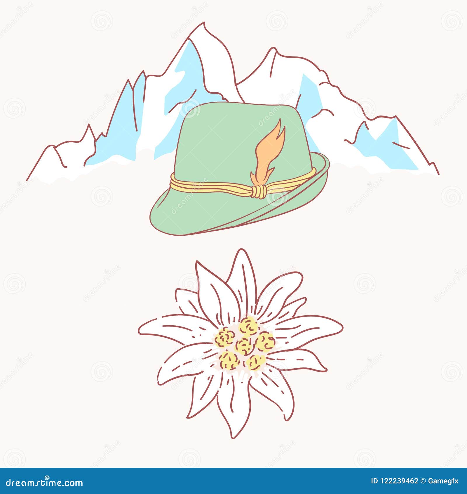 edelweiss tyrolean hat flower  alpinism alps germany logo