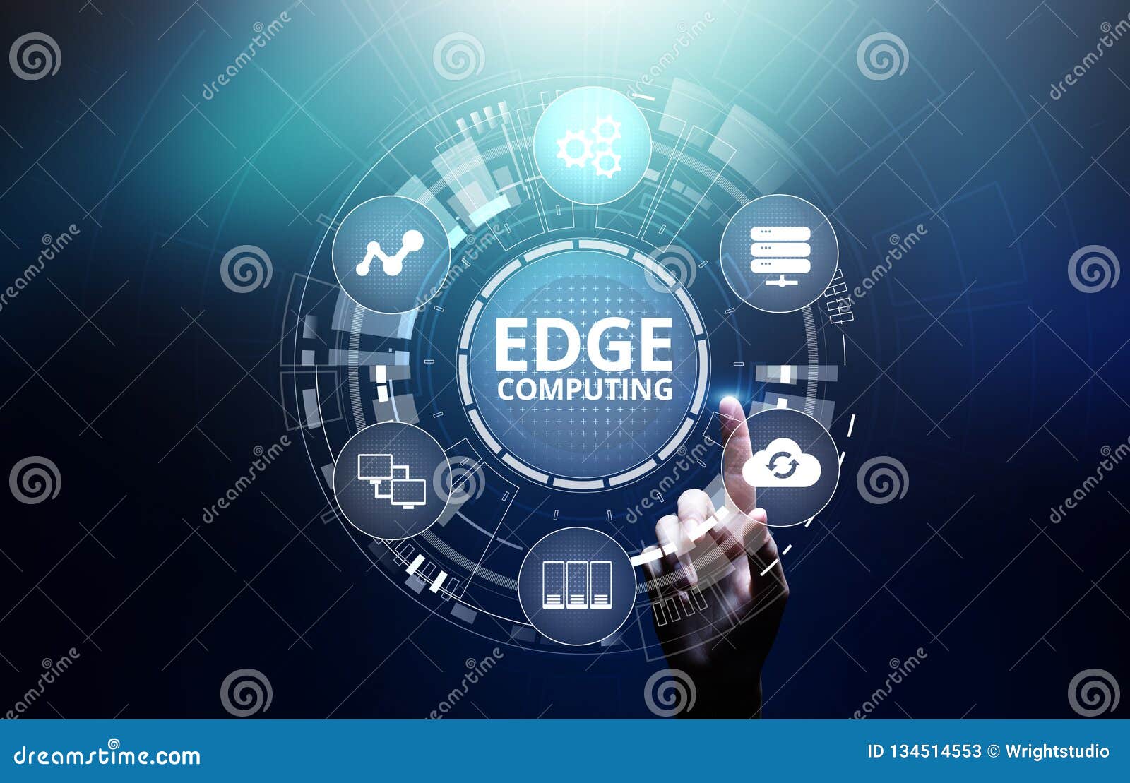 edge computing modern it technology on virtual screen concept