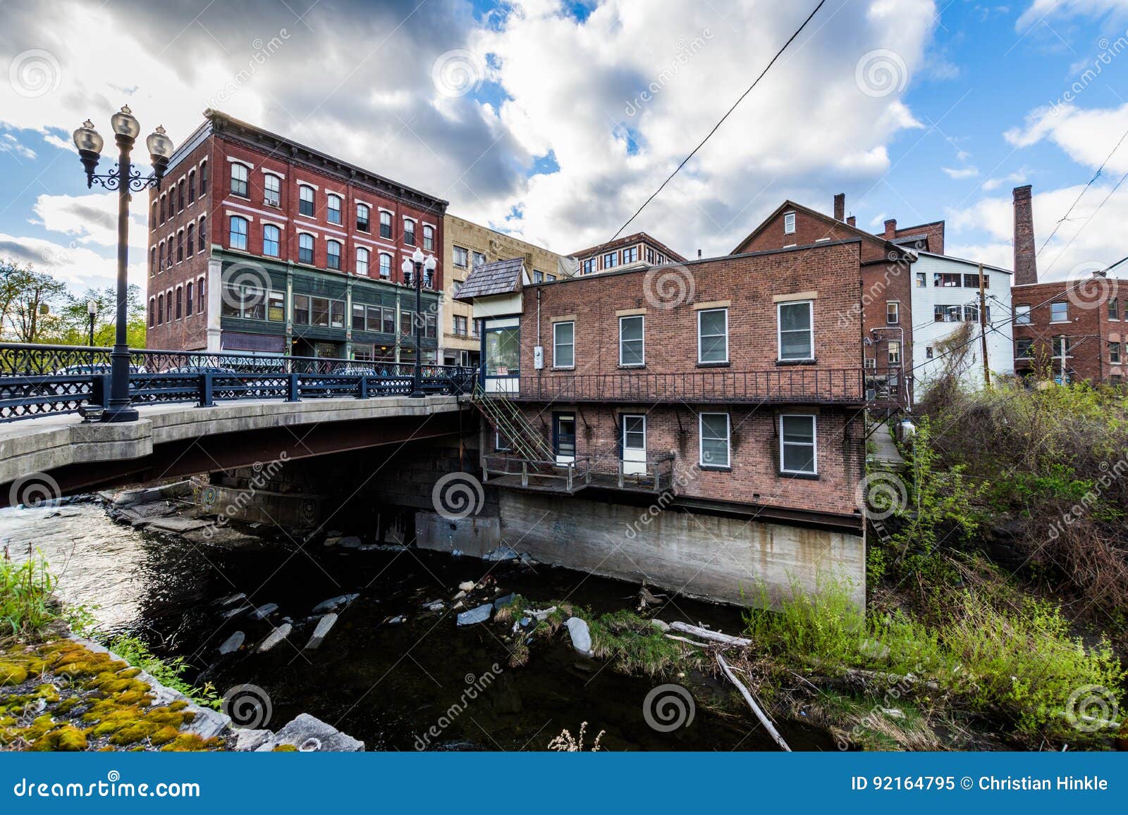 Edge of Downtown Brattleboro, Vermont Above the Whetstone Brook