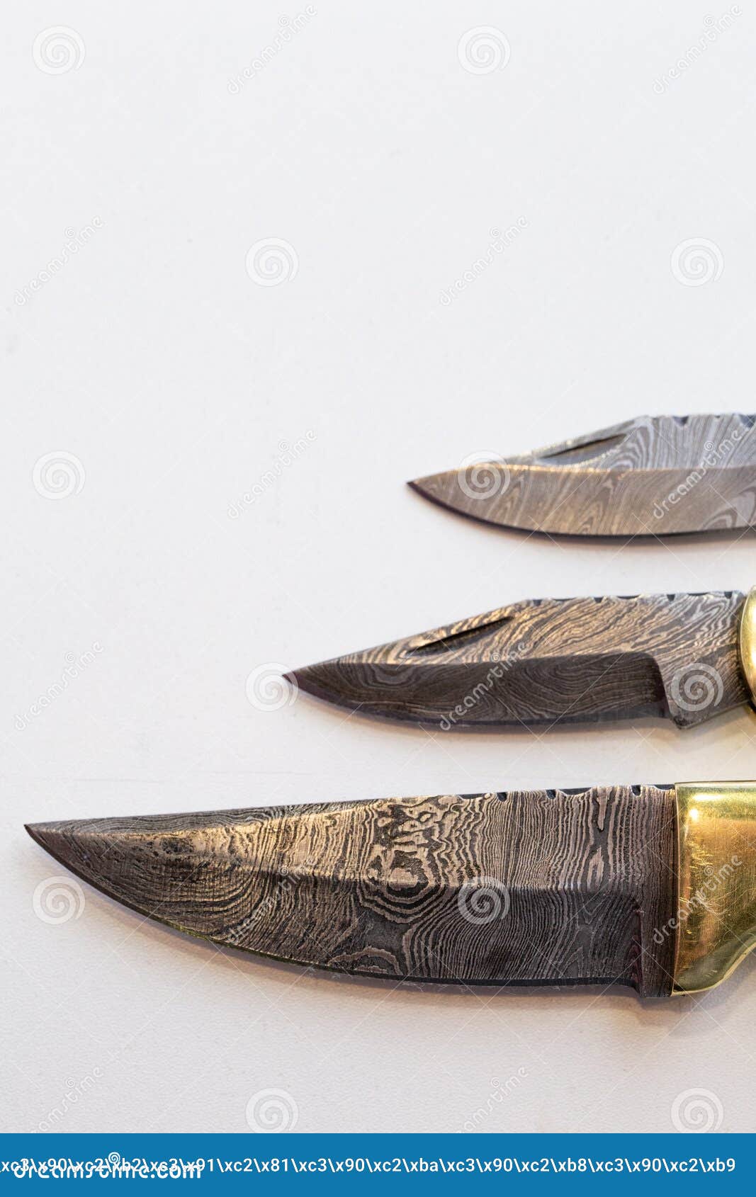 The Edge of Knives. Handmade Steel Knives Stock Image Image of