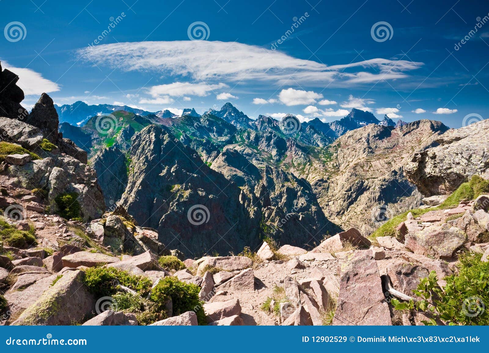 edgy peaks of corsican mountains