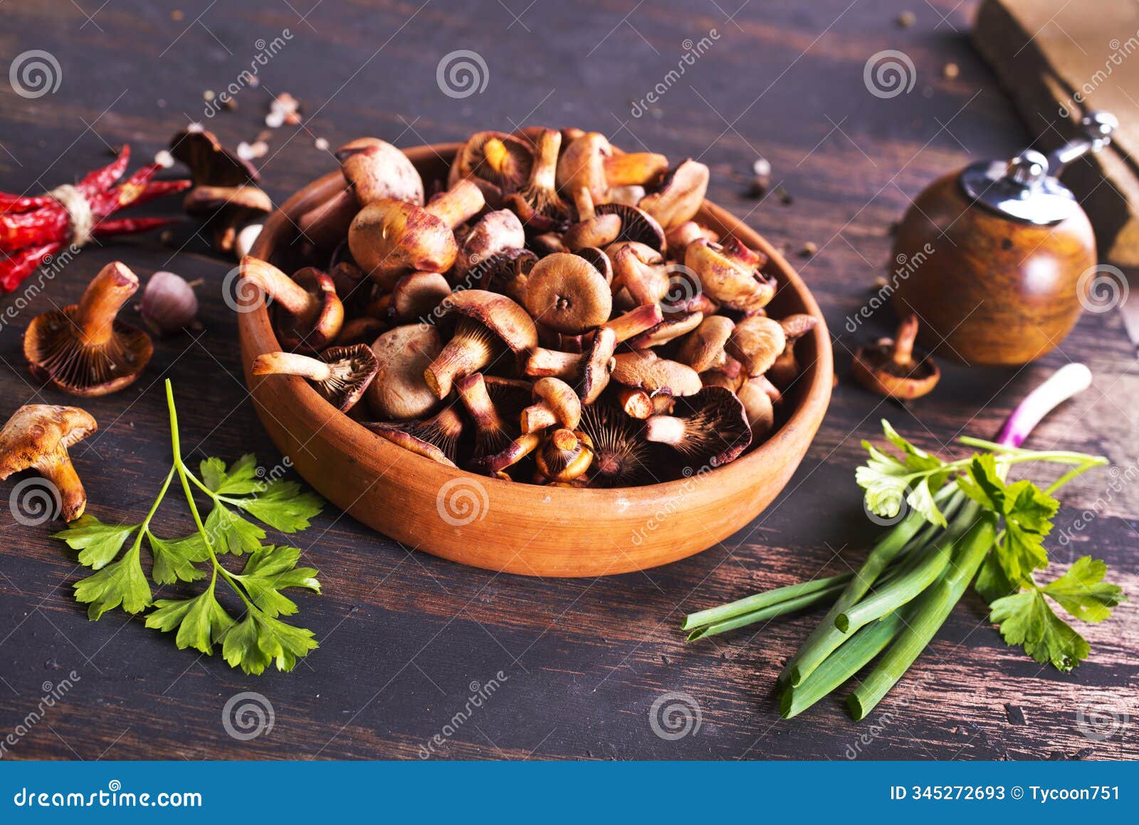 edible mushroom in bowl on a table