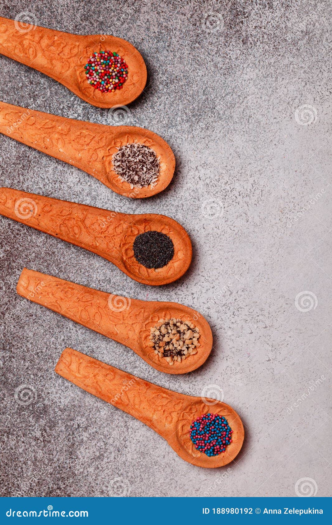 Edible spoons. stock photo. Image of delicious, plate 188980192