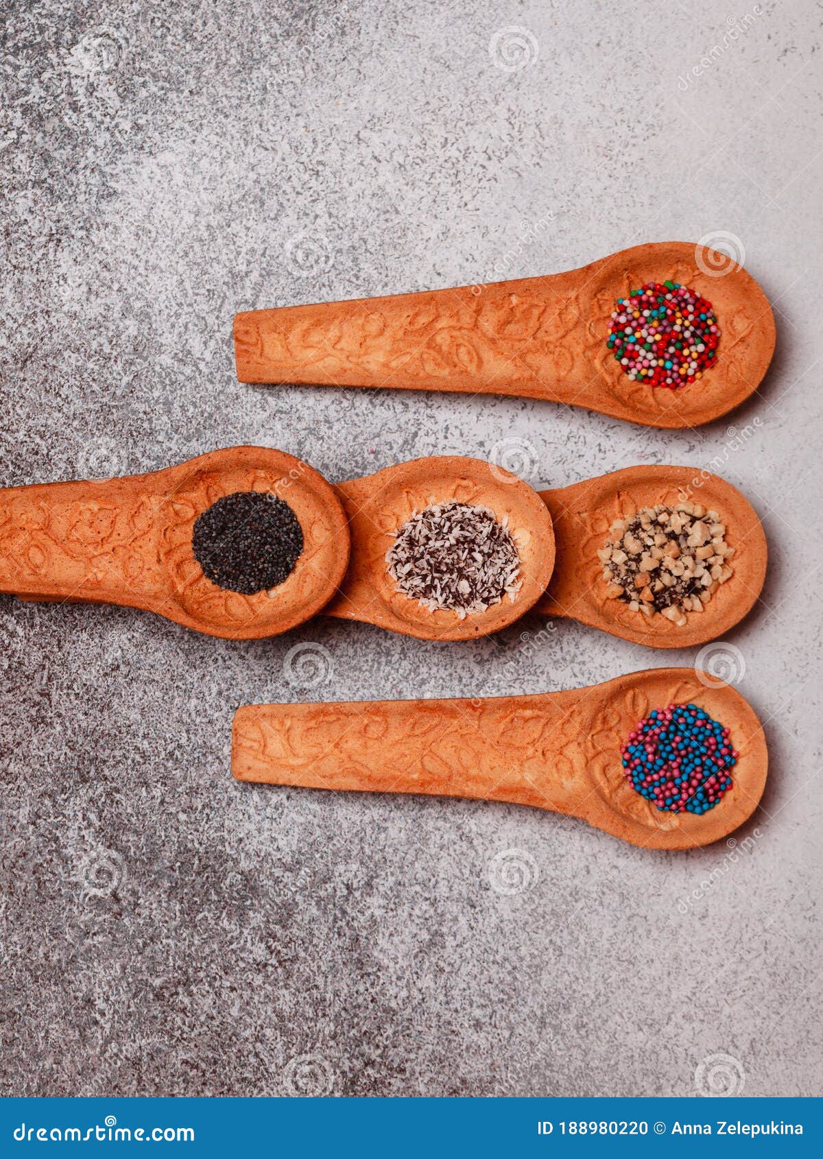 Edible spoons. stock photo. Image of raspberry, sweet 188980220