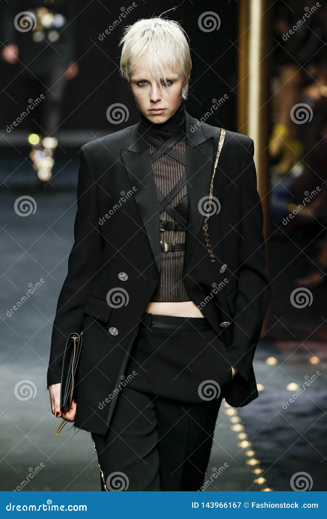 Edie Campbell Walks The Runway At The Versace Show At Milan Fashion