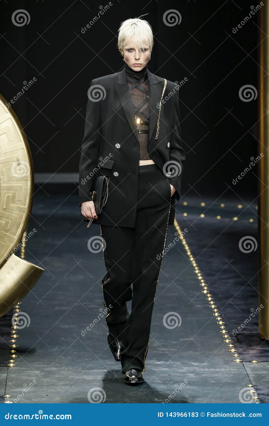 Edie Campbell Walks The Runway At The Versace Show At Milan Fashion