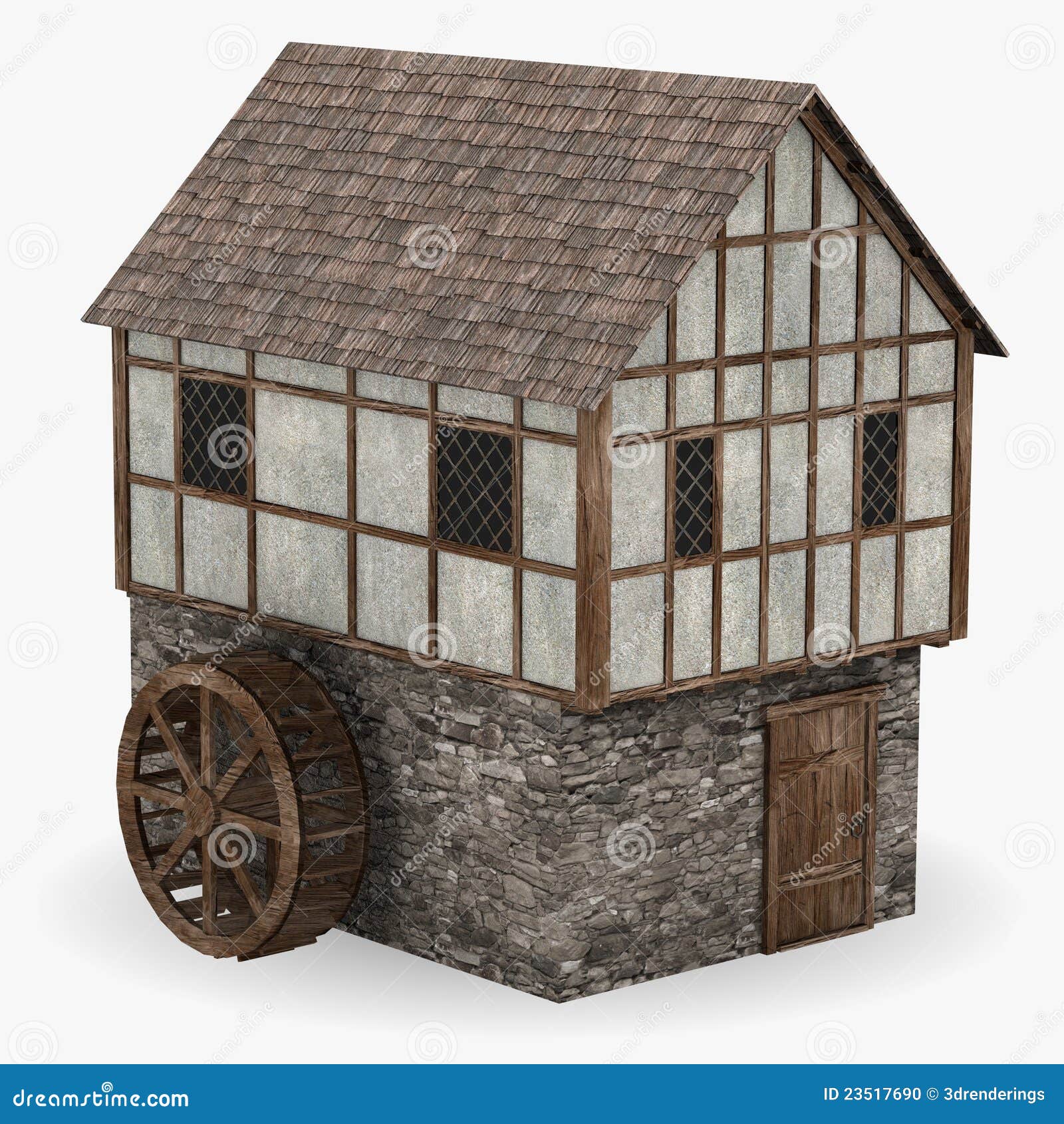 moinho de vento medieval dos desenhos animados Modelo 3D