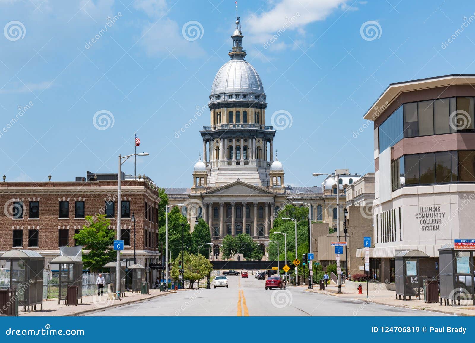 Edificio Capital De Springfield, Illinois Imagen de archivo editorial