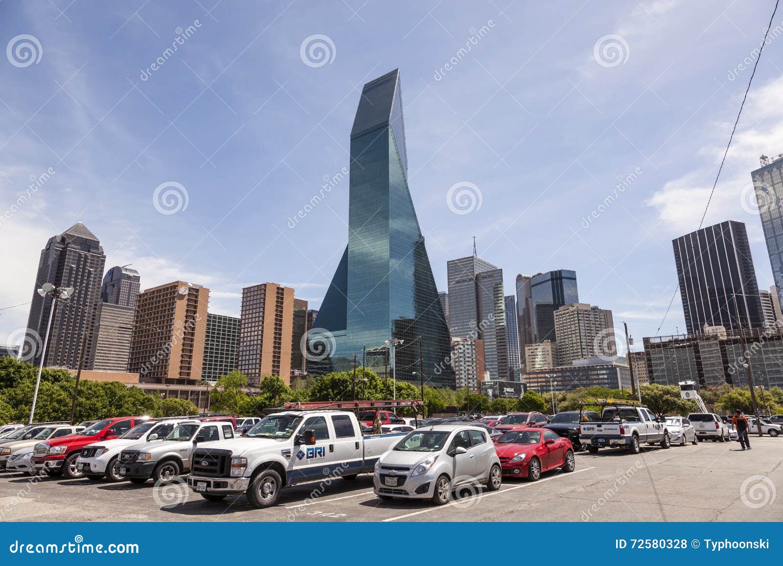 Edificio De Wells Fargo Bank En Dallas Downtown Foto de archivo