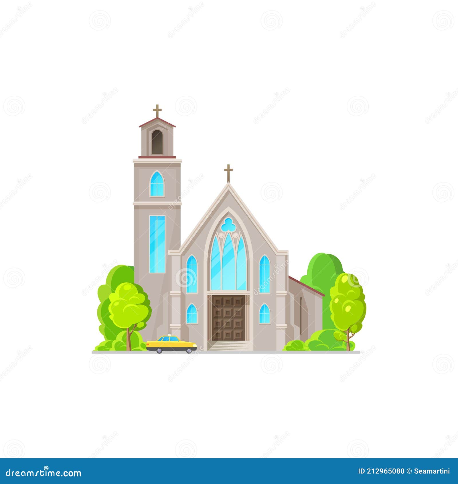 Edificio Espiritual Aislado Iglesia Católica Fachada Ilustración del Vector  - Ilustración de dios, ruegue: 212965080