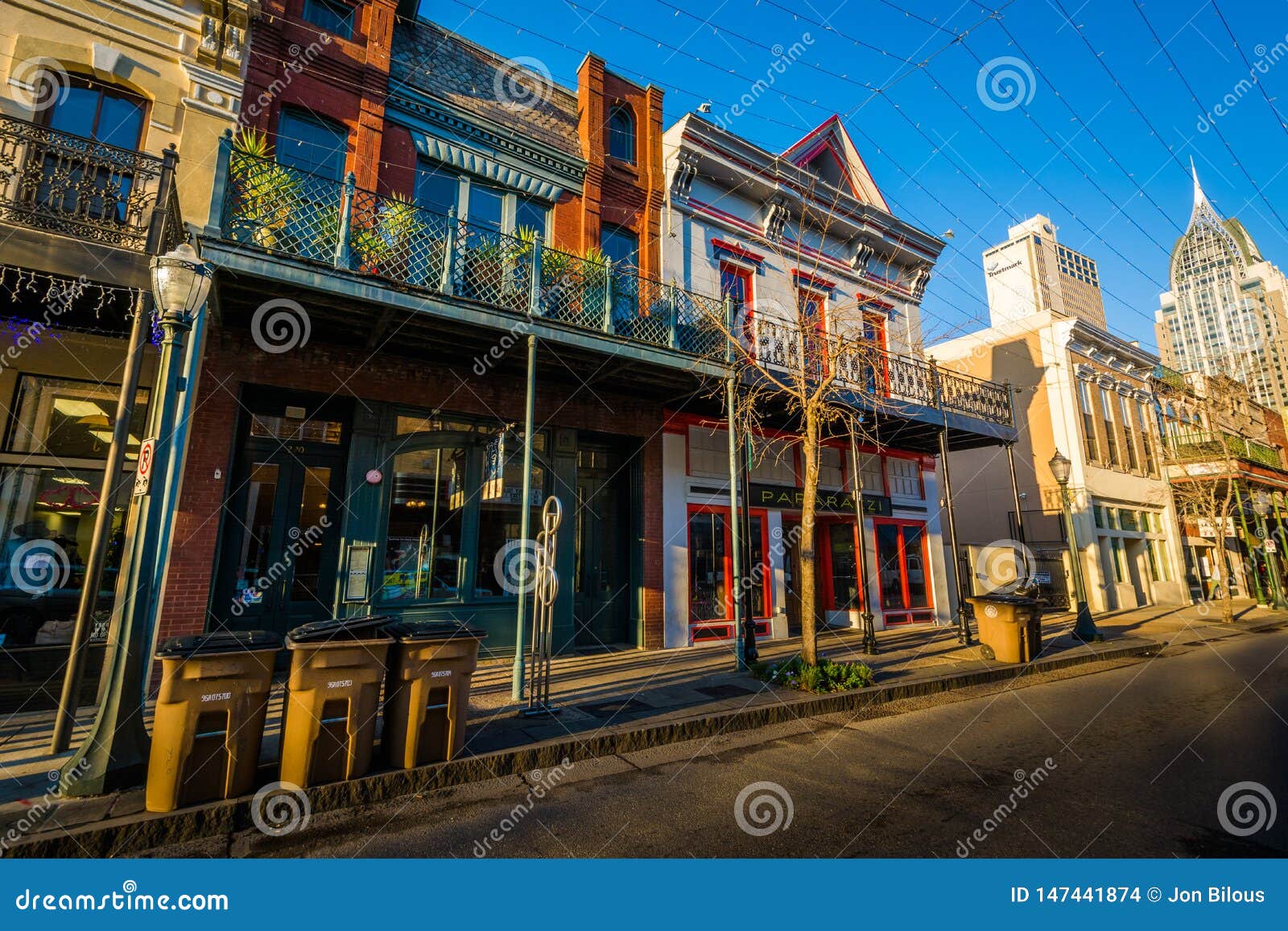 Edificios Históricos a Lo Largo De Dauphin Street, En Móvil, Alabama