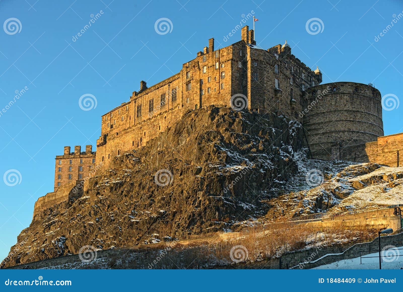 Edinburgh Castle, Scotland, UK, in Winter Light Stock Image Image of