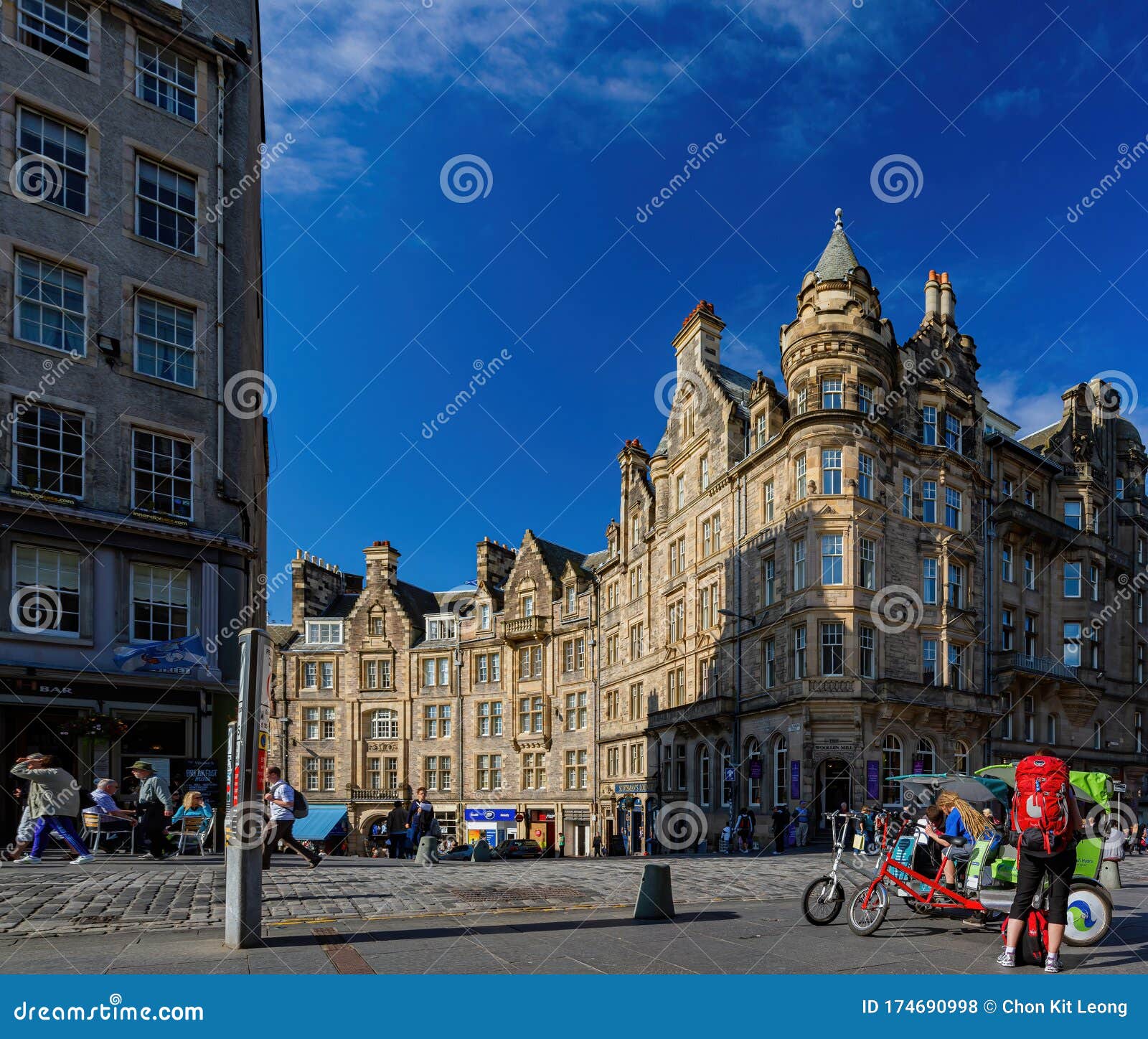Street View of the Edinburgh Downtown Editorial Stock Photo Image of