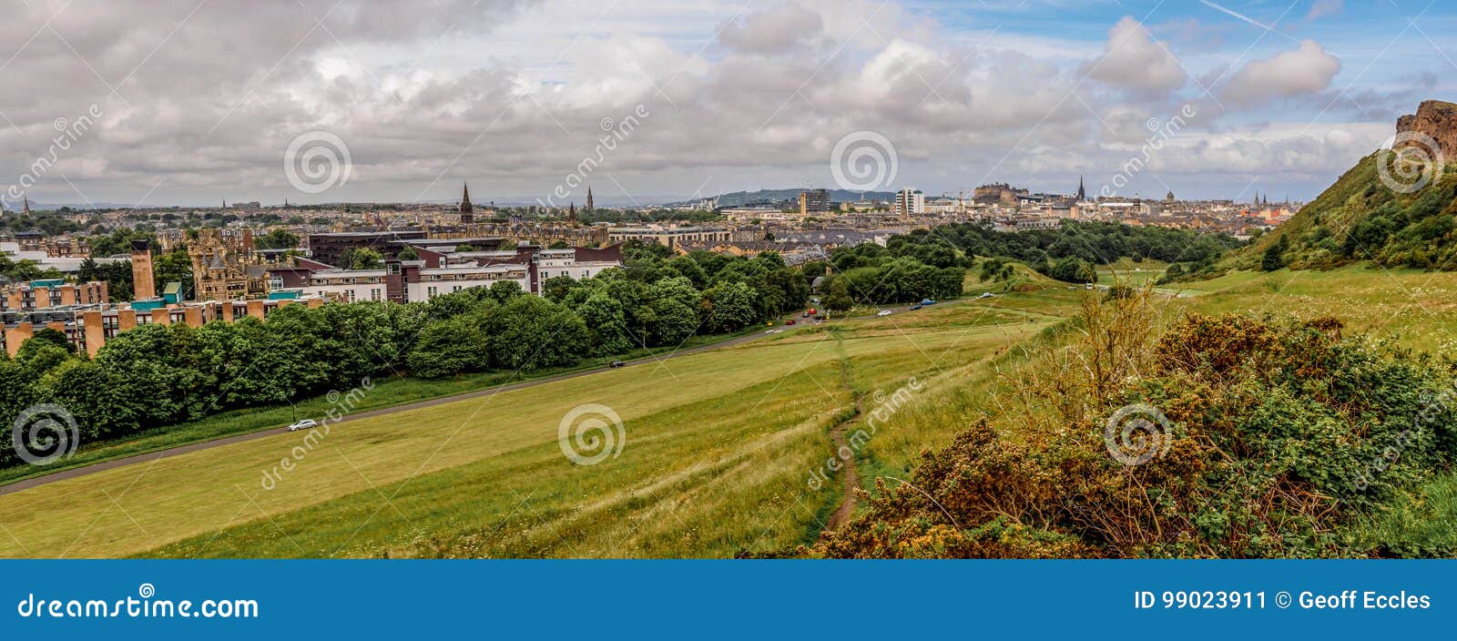 Edinburgh City Centre Panorama from Holyrood Park Stock Image Image