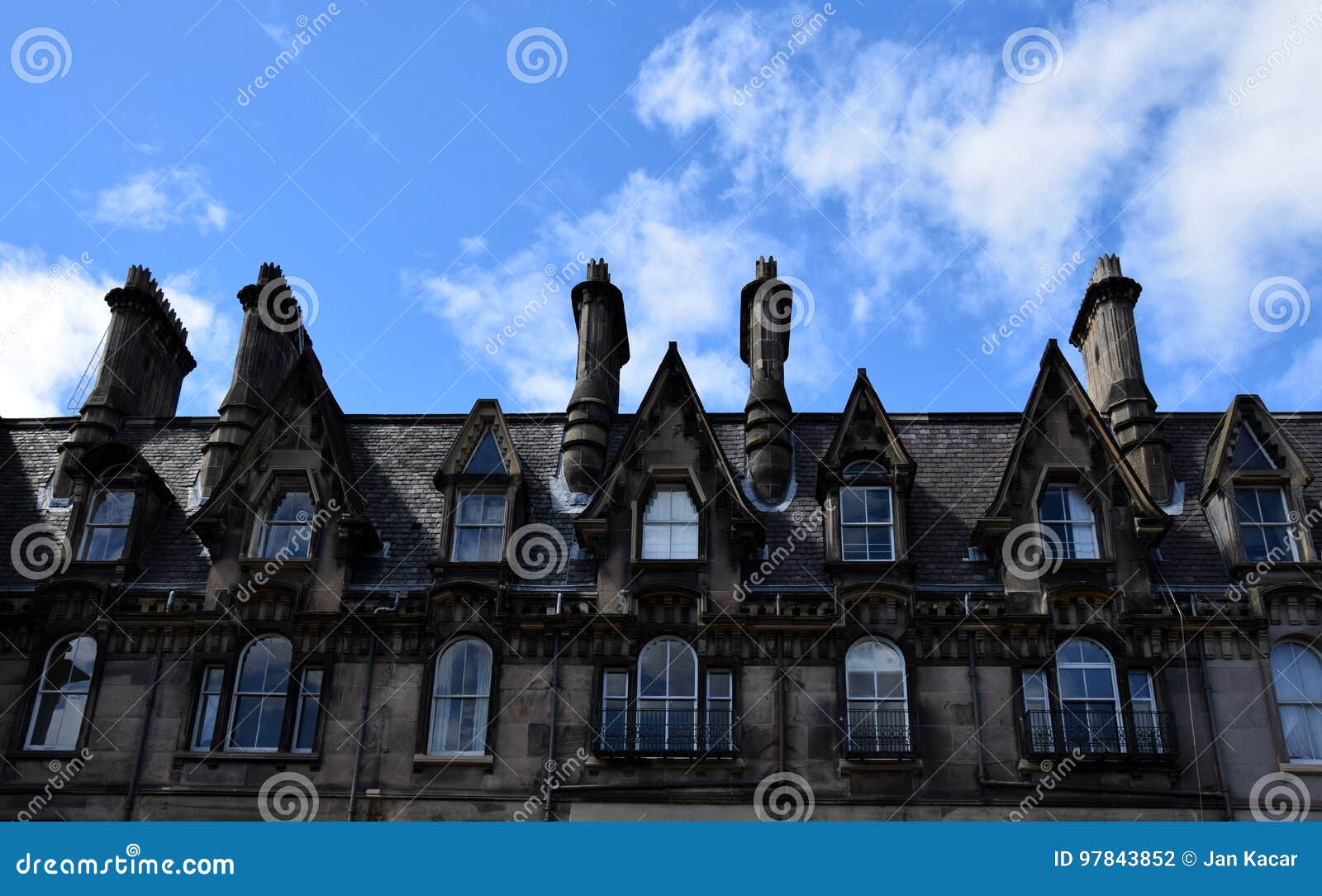 Edinburgh`s Chimneys stock photo. Image of stone, scotland 97843852