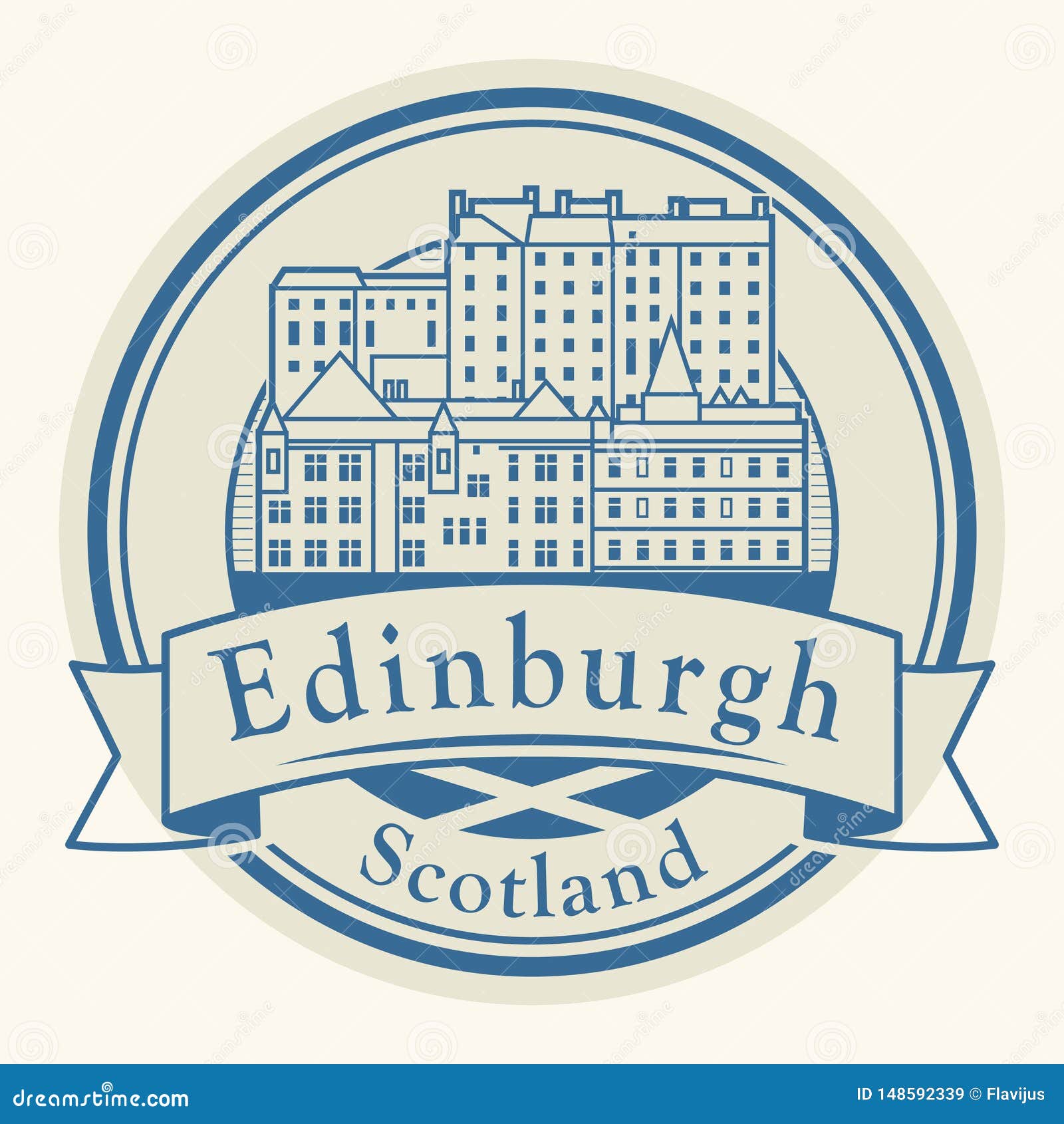 Edinburgh, Scotland stamp. Abstract rubber stamp with Edinburgh old town, and text Edinburgh, Scotland inside, vector illustration