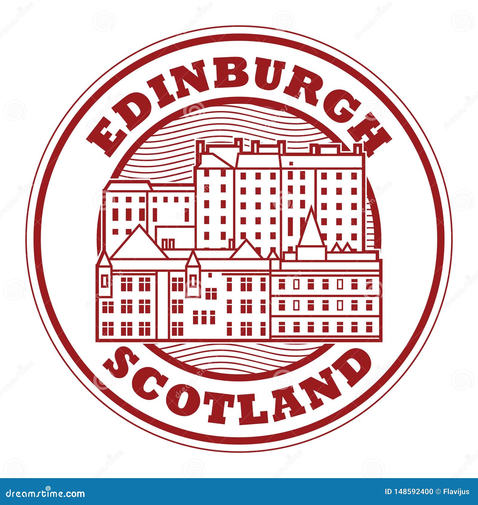 Edinburgh, Scotland stamp stock vector. Illustration of edinburgh