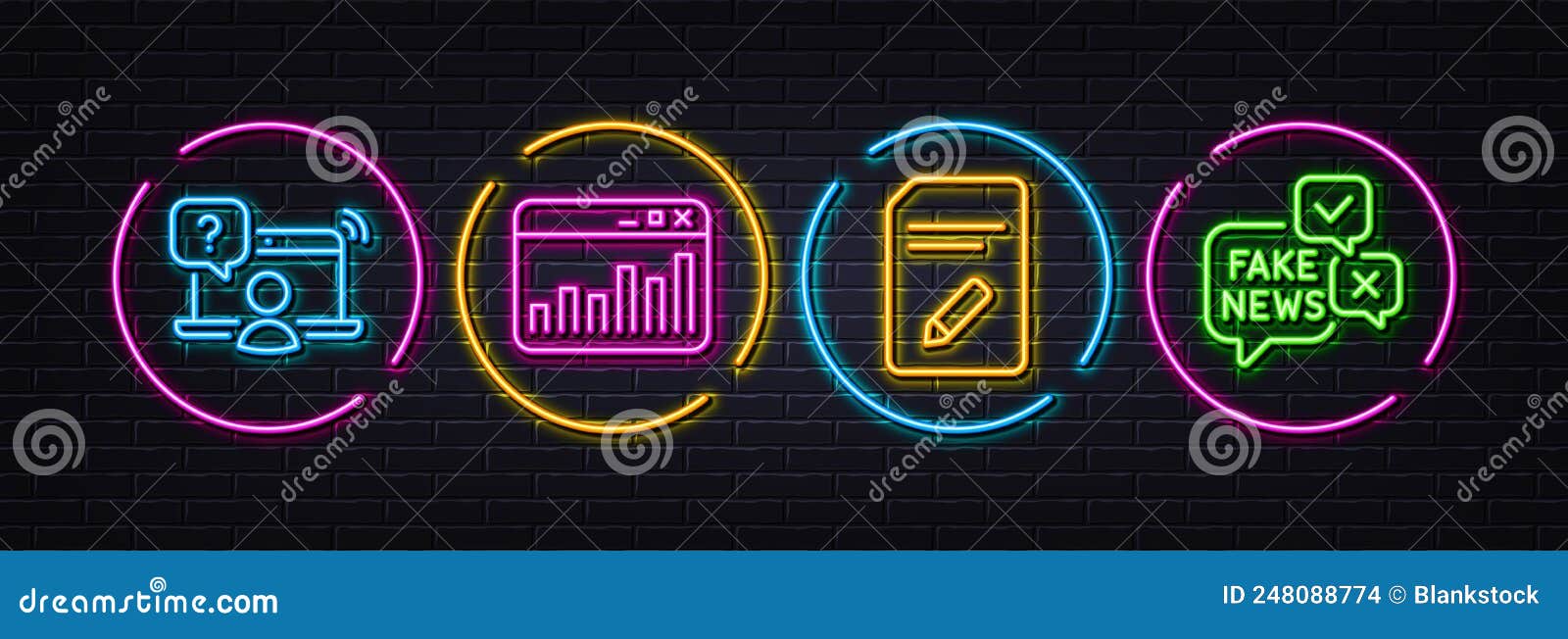 edit document, online question and marketing statistics minimal line icons. for web application, printing 