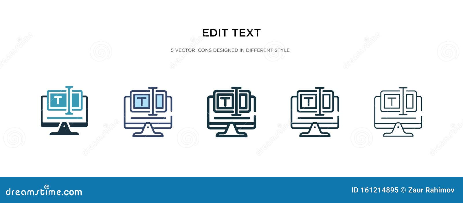 edit text icon in different style  . two colored and black edit text  icons ed in filled, outline,