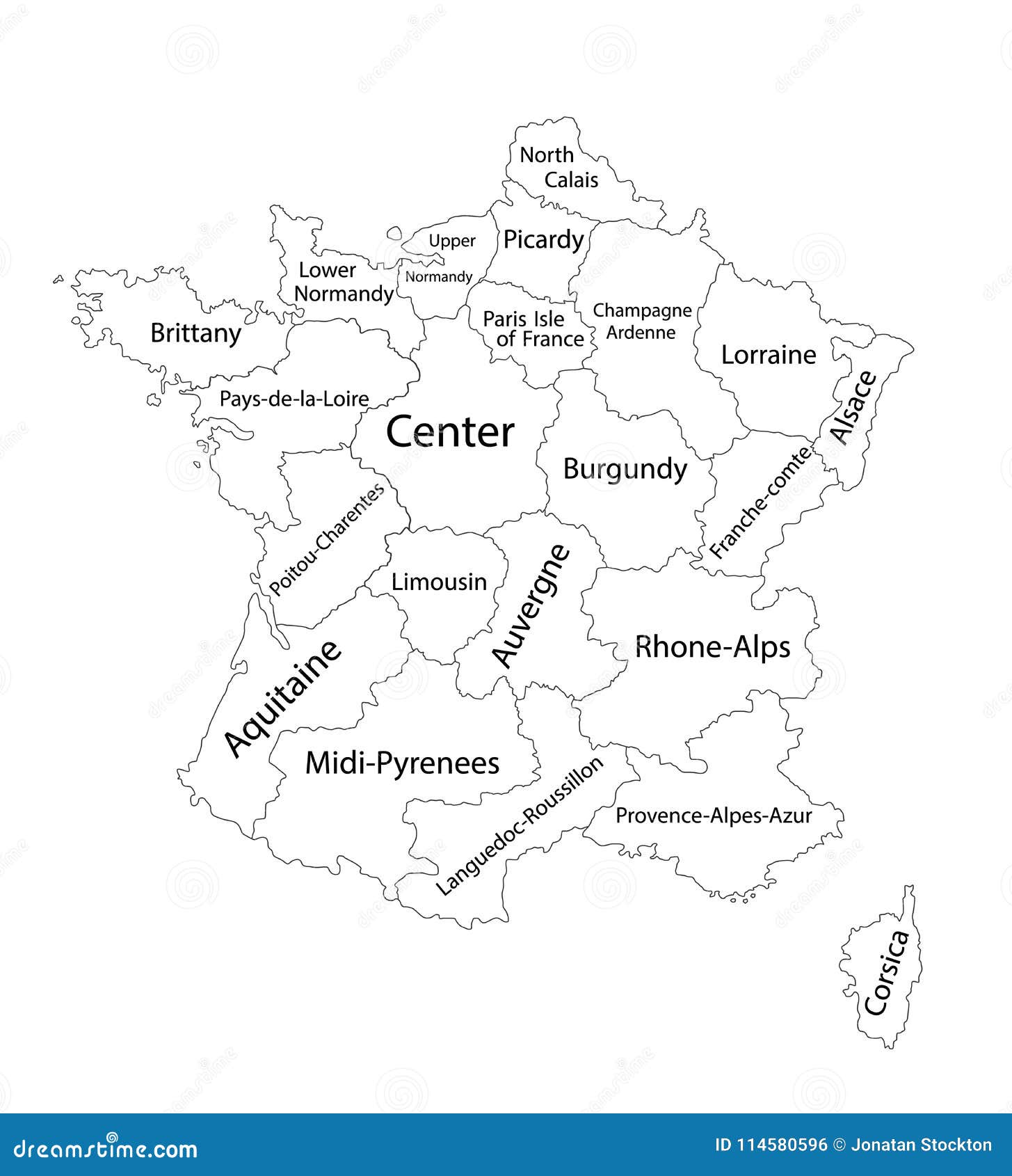 editable blank map of france.