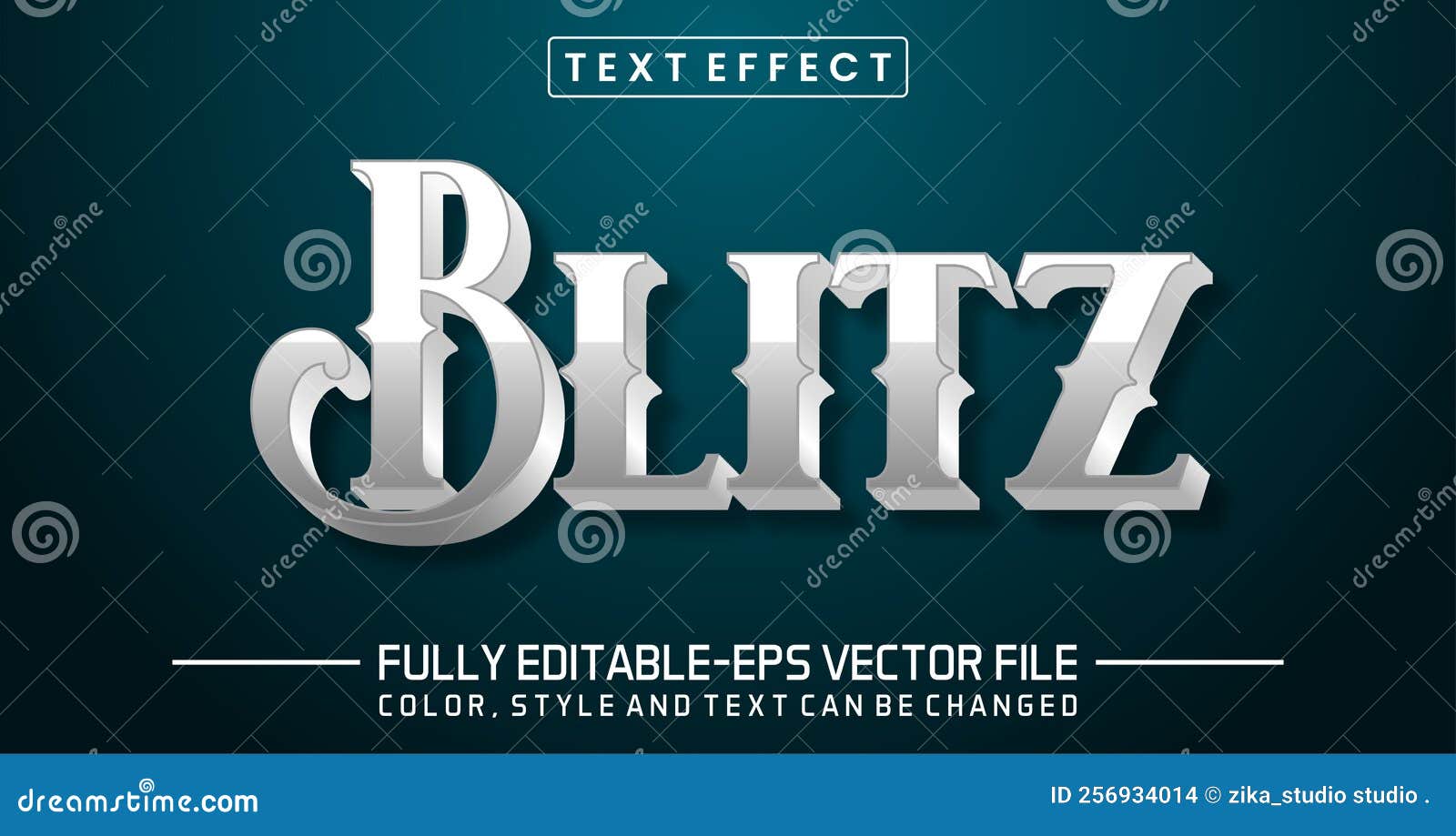 Editable Blitz text effect stock vector. Illustration of star 256934014